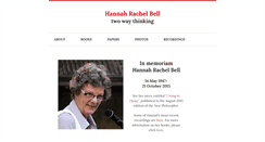 Desktop Screenshot of hannahrachelbell.com